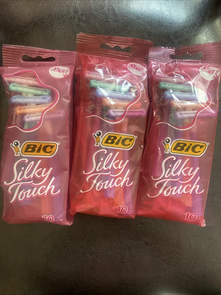 Lote de 3 paquetes de maquinillas de afeitar desechables Bic Silky Touch para mujer, 10 CT EA (30 maquinillas de afeitar) Foto 1 de 1