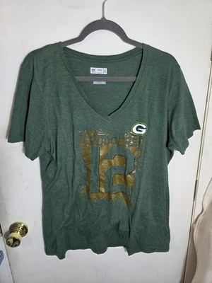 Ropa del equipo NFL Green Bay Packers Camiseta Rodgers 12 Mujer 2XL Gráfico Brillo Foto 1 de 4