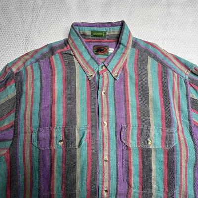 Boston Traders Mens Multi-Color Striped Button-Up Shirt Size B1X (Big 1X) Cotton - Image 1 of 4