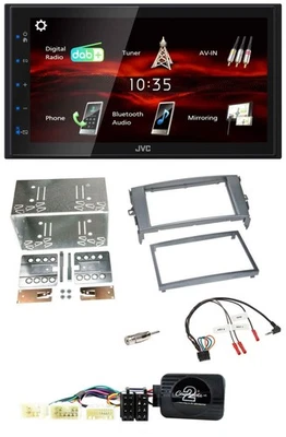 JVC USB Bluetooth Lenkrad DAB 2DIN Autoradio für Toyota Auris 2007-2011 anthrazi - Bild 1 von 4