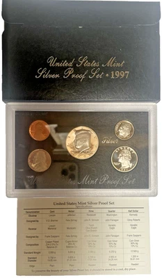 1997-S  Silver Proof U.S. Mint Set 5 Coins With OGP/COA San Francisco Mint - Image 1 of 4