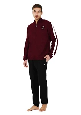 tuta UOMO caldo cotone pigiama felpato comodo HOMEGA sport invernale 8 colori - Immagine 1 di 2