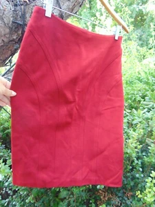 New w Tag Shape FX Skirt Women Red Casual Pencil Ponte Knit Rayon Blend 6 Petite - Picture 1 of 15