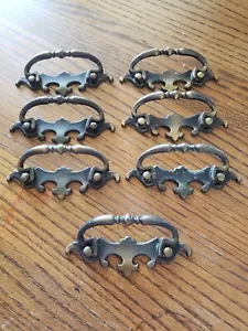 Brass Cabinet Drawer Pull D209813 Amerock RD 1968 Canada Set of 7 with Screws - Picture 1 of 11
