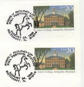 United States Family Round Up Days Bethany Illinois Commemorative Postmark Card - Picture 1 of 4