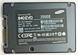 SAMSUNG 840 EVO 250GB SSD MZ-7TE250 2,5" SATA FESTPLATTE #NFP429 - Afbeelding 1 van 2