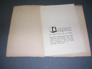 Guy Lévis Mano Cantique Sprituel Images Raymon Gid GLM 1947 1/510 Exemplare - Bild 1 von 5
