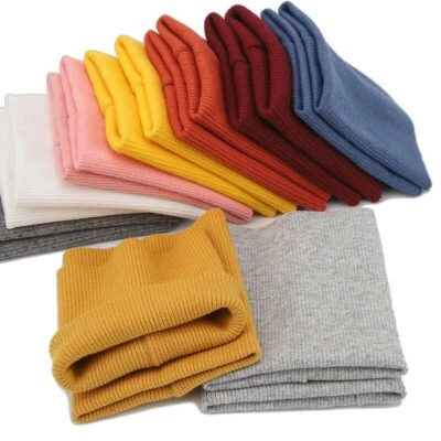 Cotton Knitted Rib Cuffs Sweater Arms Leg Jersey Ribbed Trim Fabric - Image 1 of 4