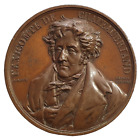 1844 FRENCH MEDAL - JULES JANIN - VICOMTE DE CHATEAUBRIAND, By BOVY, 41,3mm
