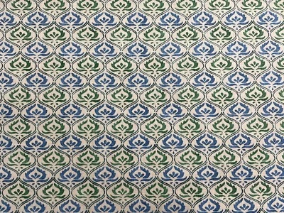 PUSHKAR TOPAZ Cotton Fabric Blue Green Batik ILIV Blind Curtain Upholstery