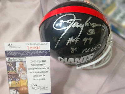 Мини-шлем с автографом Лоуренса Тейлора из NY Giants Зал славы и MVP с сертификатом JSA - Изображение 1 из 4