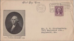 ZAYIX US 720 FDC 3-cent Washington Violet Rate Change - Planty 720-4 092222-SM04 - Picture 1 of 2