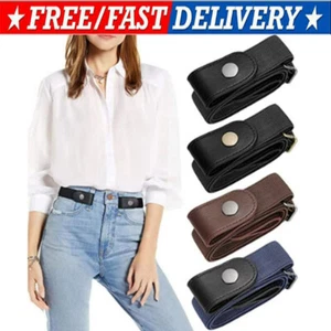 Herren Damen Schnallenfrei Elastisch Unsichtbar Taillengürtel für Jeans Kein Ausbuchtung Problem - Bild 1 von 18
