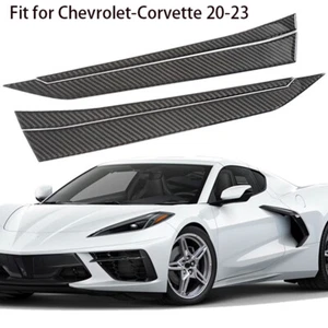 2X Door Handle Cover Trim Strips For Corvette C8 Z51 2020-2024 Real Carbon Fiber - Picture 1 of 12