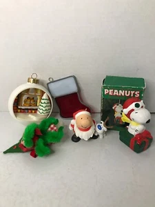 Vintage Christmas Ornament 5pc Garfield, Snoopy, Ziggy, Chenille Elf, Boot - Picture 1 of 18