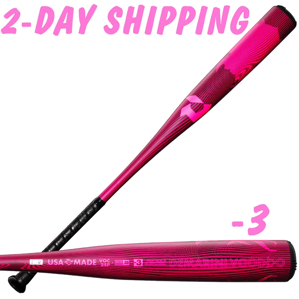 Murciélago BBCOR 2024 DeMarini rosa neón Voodoo One 33"/30 oz aleación adulto -WBD2557010 Foto 1 de 1