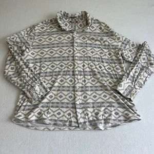 Duluth Trading Flannel Shirt Mens XL Gray & White Untucked Aztec Southwestern - Picture 1 of 10
