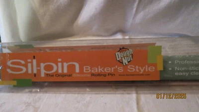 Sil-pin Fiesta Silicone Baker's Style Rolling Pastry Pin 20" X 2" Blue Open Box - Image 1 of 4