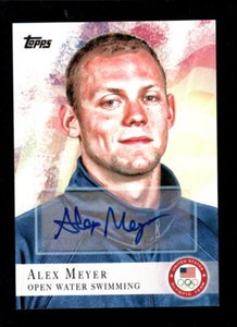 2012 TOPPS USA OLYMPIC ALEX MEYER AUTO SWIMMING TEAM CARD # 99