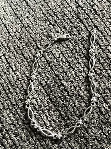 Bracciale in oro bianco 10 kt con diamanti 7" grammi 3,6 - Foto 1 di 4
