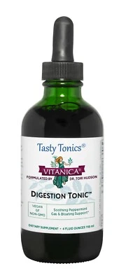 Vitanica, tónico digestivo, apoyo digestión menta, vegano, 4 onzas Foto 1 de 3