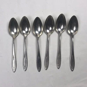 Juego de 6 cucharas Demitasse chapadas en plata 6"" de alto plato comunitario - Imagen 1 de 5