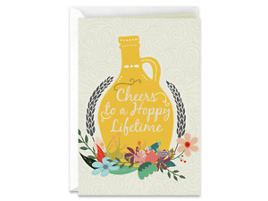 Cheers To A Hoppy Lifetime, Happy Wedding Day Handmade Greeting Card