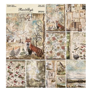 8 Stck. A5 Einseitig Fuchs Wald Papier Block Scrapbooking Herstellung Junk Journal Album - Bild 1 von 5