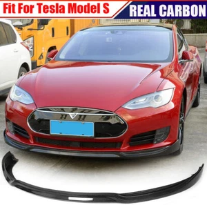 KIT DE CARROCERÍA alerón labial delantero de carbono real apto para sedán Tesla Model S 12-17 - Imagen 1 de 14