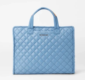 MZ WALLACE Medium Metro Box Tote Quilted Nylon Crossbody ~NWT~ Cornflower - Picture 1 of 5
