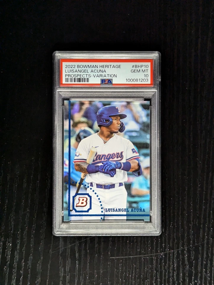 2022 Bowman Heritage Luisangel Acuna SP Image Variation PSA 10  - Image 1 of 2