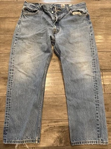 Jeans Levis 501 uomo 40x30 blu denim gamba dritta bottoni mosca vestibilità originale - Foto 1 di 5