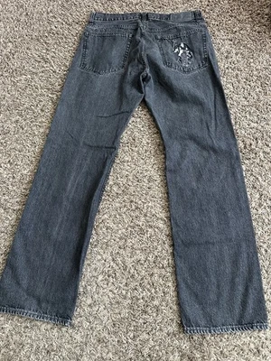 Pantalones de mezclilla vintage de Estados Unidos Polo Assn negros bordados carpintero Y2K skate para hombre 34x32 Foto 1 de 4