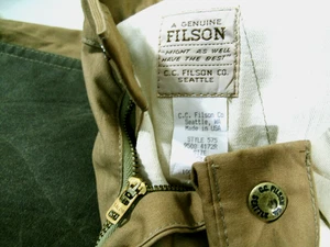 *LO ÚLTIMO EE. UU. Hombres FILSON 575 CAZA CAMPING DOBLE RODILLA TIRANTES ENCERADOS Pantalones 34 x32 - Imagen 1 de 15