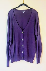 Charlotte Russe Cardigan Sweater  Size XL Purple Button Up V-neck Cardigan  - Picture 1 of 8
