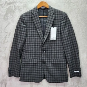 Giacca cappotto sportivo Bar III blazer uomo 36S 36 corto grigio a quadri slim fit elasticizzato - Foto 1 di 10