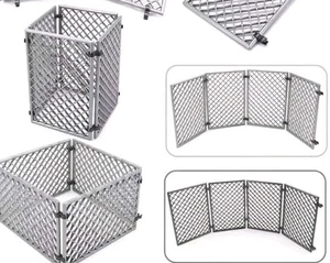 Chain Link Fence Building Block Set Brand Compatible 4 Panels W/Connectors 20 Pc - Picture 1 of 4