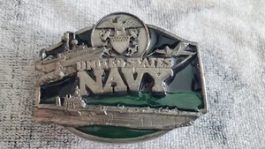 Vintage 1987 Siskiyou Buckle Co. United States Navy Metal & Enamel Belt Buckle - Picture 1 of 5