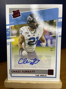 2021 Chronicles Donruss Chazz Surratt Rosso Rookie Auto 123/149 #DA-CZS - Foto 1 di 2