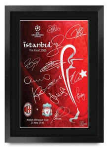 Liverpool 2005 A3 enmarcado programa final de la Liga de Campeones regalo autógrafo firmado - Imagen 1 de 7