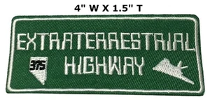 UFO Patch Extraterrestrial Highway Aliens Nevada Route 375 Embroidered Iron-On - Picture 1 of 24