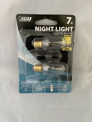 Feit Electric BP7C7/4 120V 7 Watt C7 Night Clear Candelabra Base Bulb 2 Bulbs - Image 1 of 4