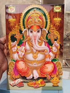 Miglior Dio Indù Ganesha Ganesh Ganpati Ceramica Piastrelle Decorazione Spirituale 30x20 CM - Foto 1 di 5