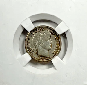 1897-O Barber Dime : Very Fine + VF + - Picture 1 of 2