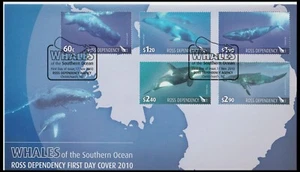 NEW ZEALAND ROSS 2010 WHALES OF THE SOUTHERN OCEAN SINGLES FDC (F) - Picture 1 of 1