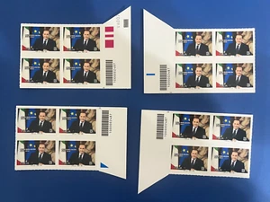 2024 SILVIO BERLUSCONI FRANCOBOLLI Q 4 QUARTINE CODICI BARRA PEREFTTE - Photo 1/1