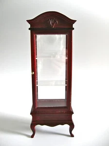 dollhouse doll house miniature MAHOGANY CURIO DISPLAY CABINET 1:12 SCALE - Picture 1 of 5