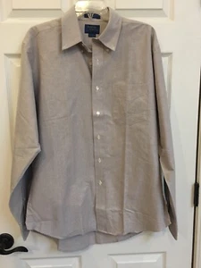Cambridge Classic Men's Button-up LS Shirt size1 6 1/2 Beige cotton/polyester - Picture 1 of 5