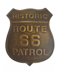 Massives Messing historische Route 66 Patrouillenabzeichen - Replik Messing Route 66 Patrouillenabzeichen - Bild 1 von 2