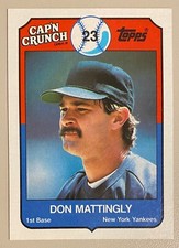 1989 Topps Cap'n Crunch Don Mattingly #23 - Food Oddball - Yankees